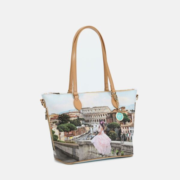 Ynot? Borsa Shopping Small Yes Bag Stampa Città - immagine 2