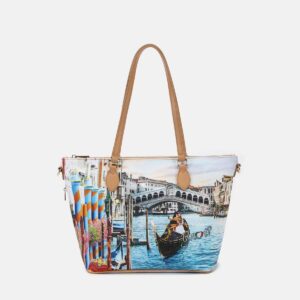 Ynot? Borsa Shopping Small Yes Bag Stampa Città