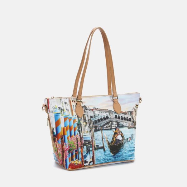 Ynot? Borsa Shopping Small Yes Bag Stampa Città - immagine 2