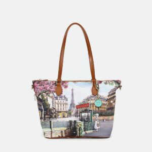 Ynot? Borsa Shopping Small Yes Bag Stampa Città