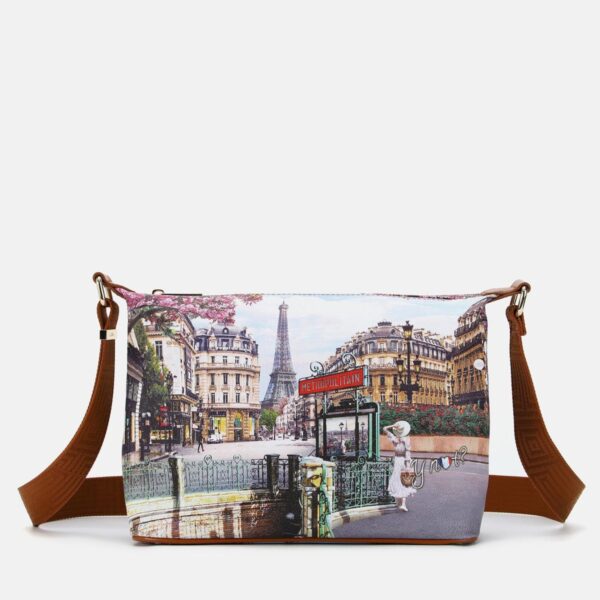 Ynot? Borsa tracolla Yes Small Stampa Parigi - immagine 4