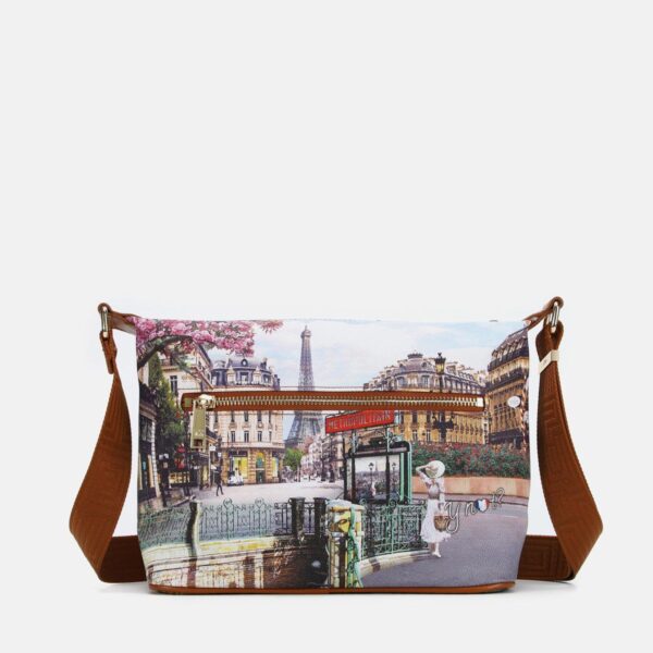 Ynot? Borsa tracolla Yes Small Stampa Parigi - immagine 2