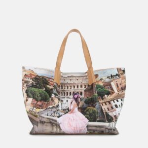 Ynot? Borsa Shopping Medium Yes Bag Stampa Città