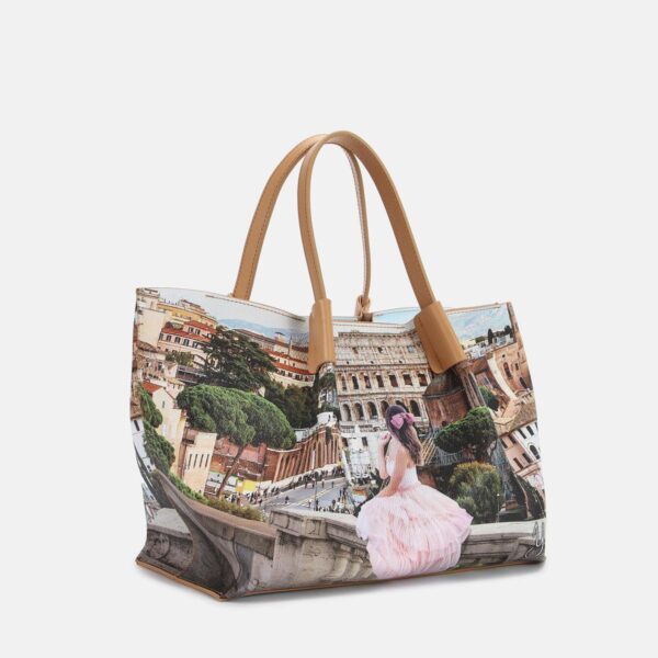 Ynot? Borsa Shopping Medium Yes Bag Stampa Città - immagine 2