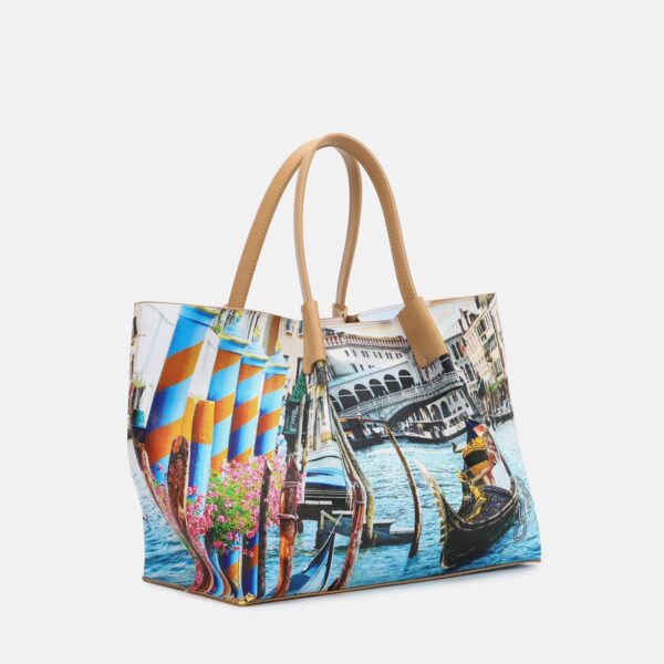Ynot? Borsa Shopping Medium Yes Bag Stampa Città - immagine 2