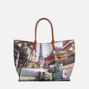 Ynot? Borsa Shopping Medium Yes Bag Stampa Città