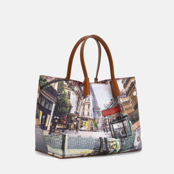 Ynot? Borsa Shopping Medium Yes Bag Stampa Città - immagine 2